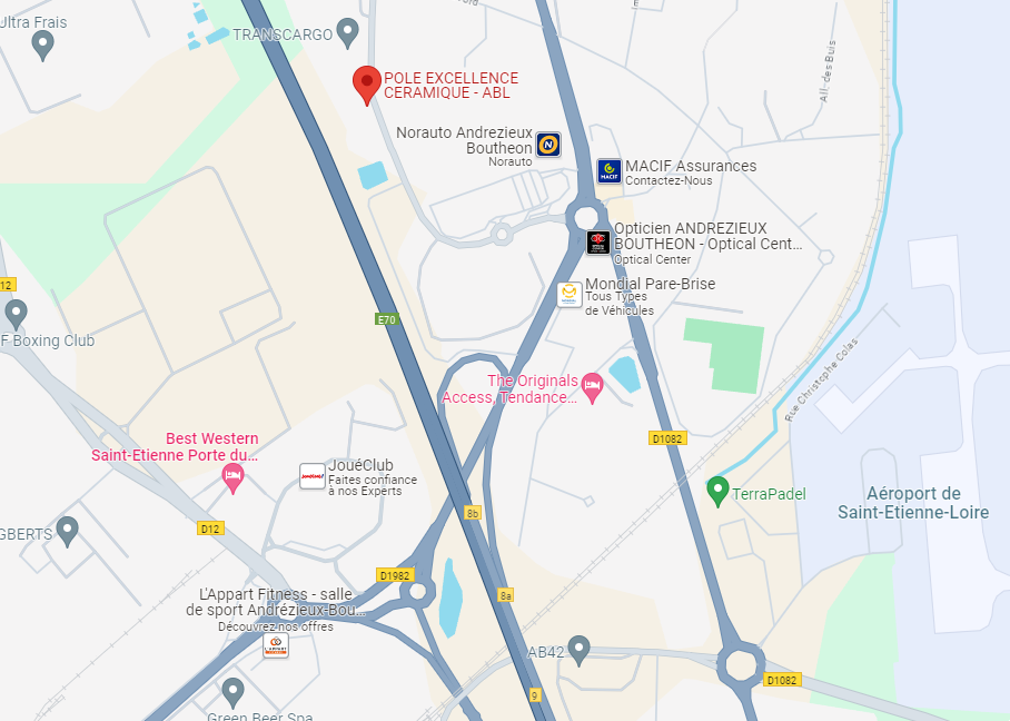plan google maps indiquant le pole excellence de la céramique